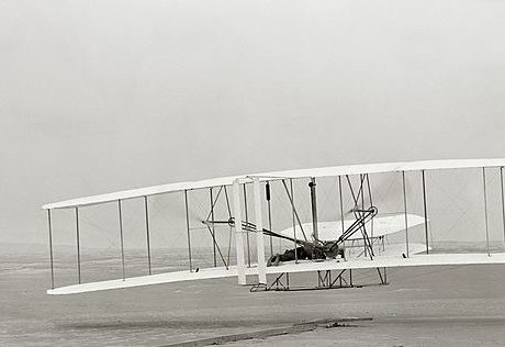 A flying machine with propellers.